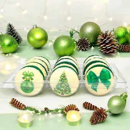 Green Christmas Macaron Set - Macaron Centrale6 Pack