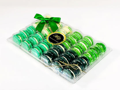 Green Vibe: A Flavorful Quartet of French Macarons in One Set | (Apple Cheesecake, Apple, Lime and Green Velvet) | 36 Pack - Macaron Centrale