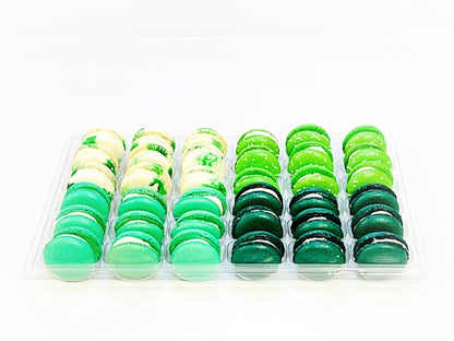 Green Vibe: A Flavorful Quartet of French Macarons in One Set | (Apple Cheesecake, Apple, Lime and Green Velvet) | 36 Pack - Macaron Centrale