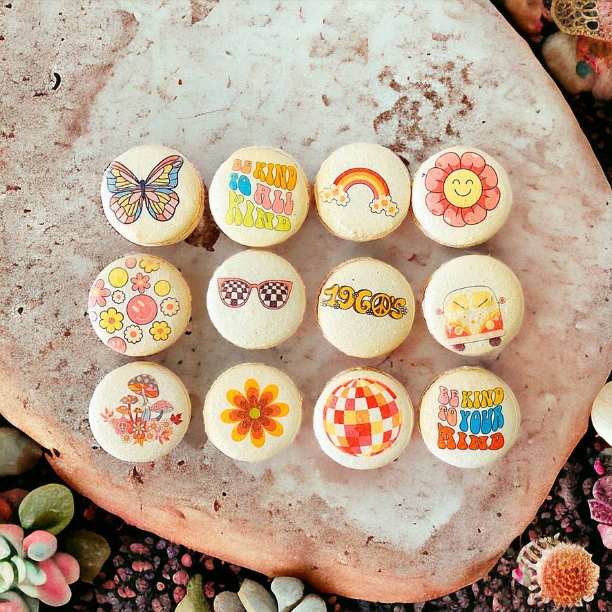 Groovy Macarons - Customizable 1960s Inspired Delights - Macaron Centrale6 Pack