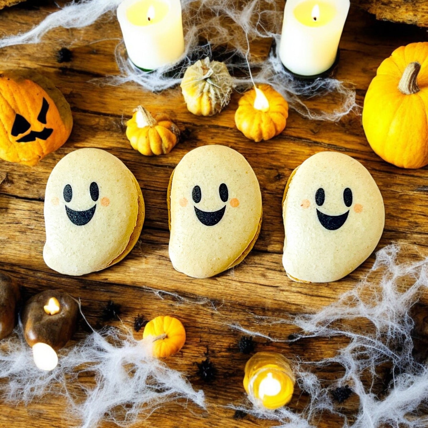 Halloween Ghost Macaron Trio – 6, 12, or 24 Pack - Macaron CentraleHalloween6 Pack