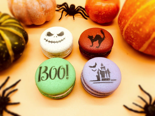 Halloween Vegan French Macaron Set | Ideal for celebratory events. - Macaron Centrale4 Pack