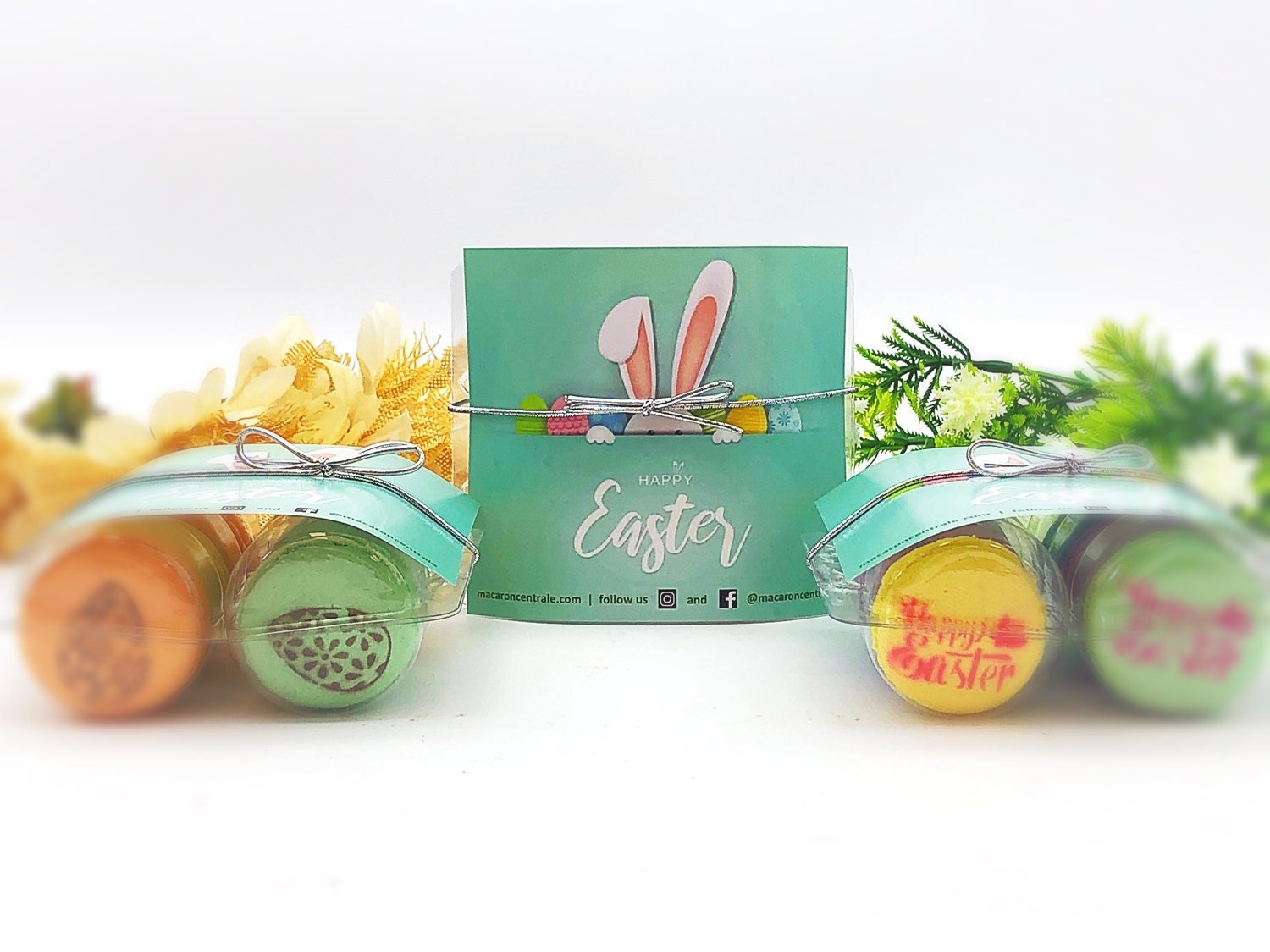 Happy Easter Value Pack | 6 Macarons | Orange Cream, Apple, Lemon, Green Rainbow Macarons - Macaron Centrale
