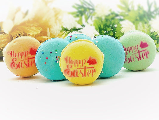 Happy Easter Value Pack | 6 Macarons | Orange Cream, Apple, Lemon, Green Rainbow Macarons - Macaron Centrale