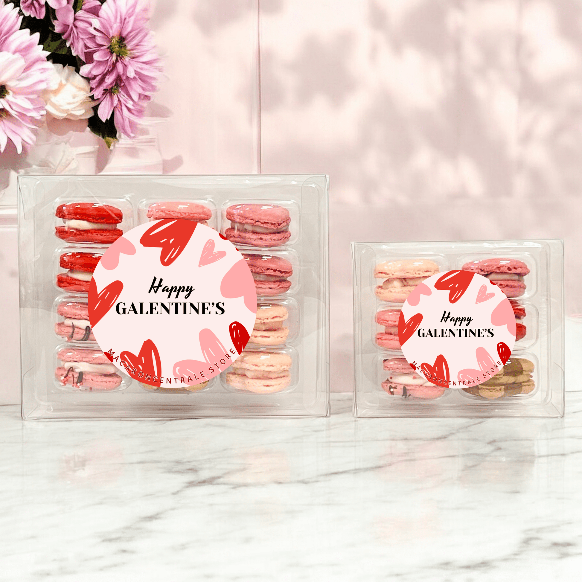 Happy Galentine’s Day Macaron Gift Set – 6 & 12 Packs - Macaron CentraleValentine'sDefault : Vanilla | Caramel | Chocolate6 Pack