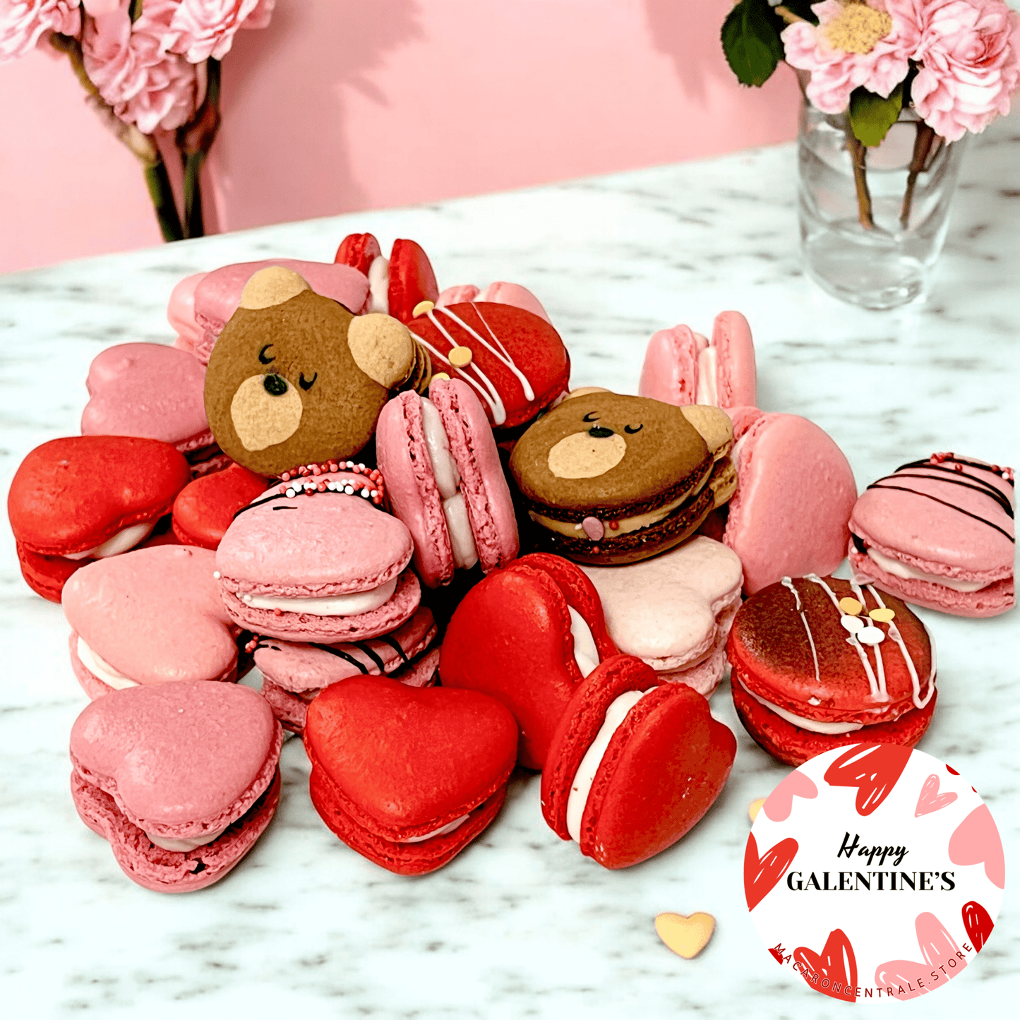 Happy Galentine’s Day Macaron Gift Set – 6 & 12 Packs - Macaron CentraleValentine'sDefault : Vanilla | Caramel | Chocolate6 Pack