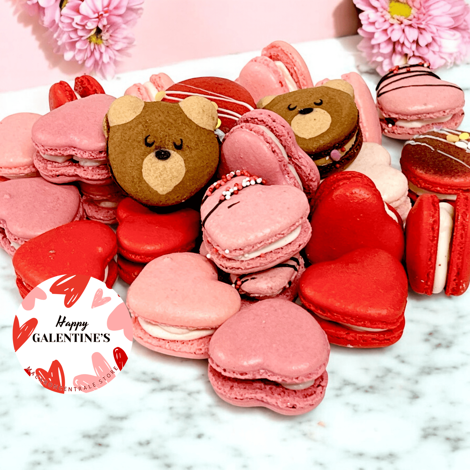 Happy Galentine’s Day Macaron Gift Set – 6 & 12 Packs - Macaron CentraleValentine'sDefault : Vanilla | Caramel | Chocolate6 Pack