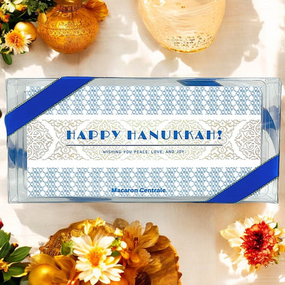 Happy Hanukkah Vegan Macaron Set - 6 or 12 Pack - Macaron Centrale6 Pack