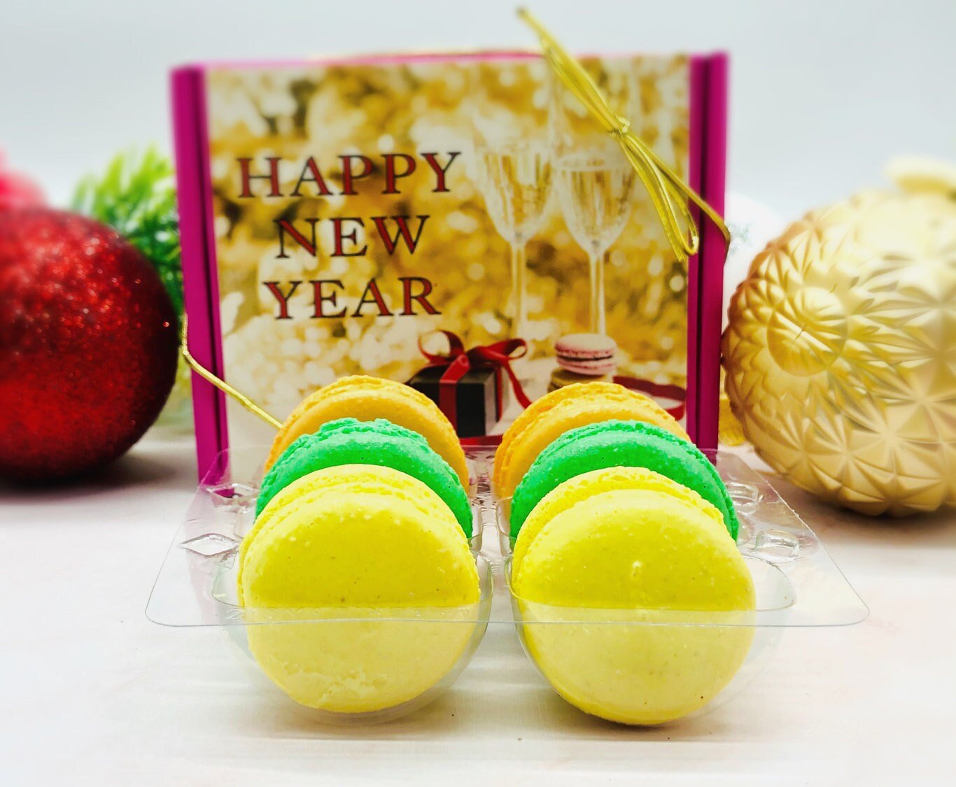 Happy New Year 6 Pack Macaron Gift Box - Macaron CentraleBirthday Cake