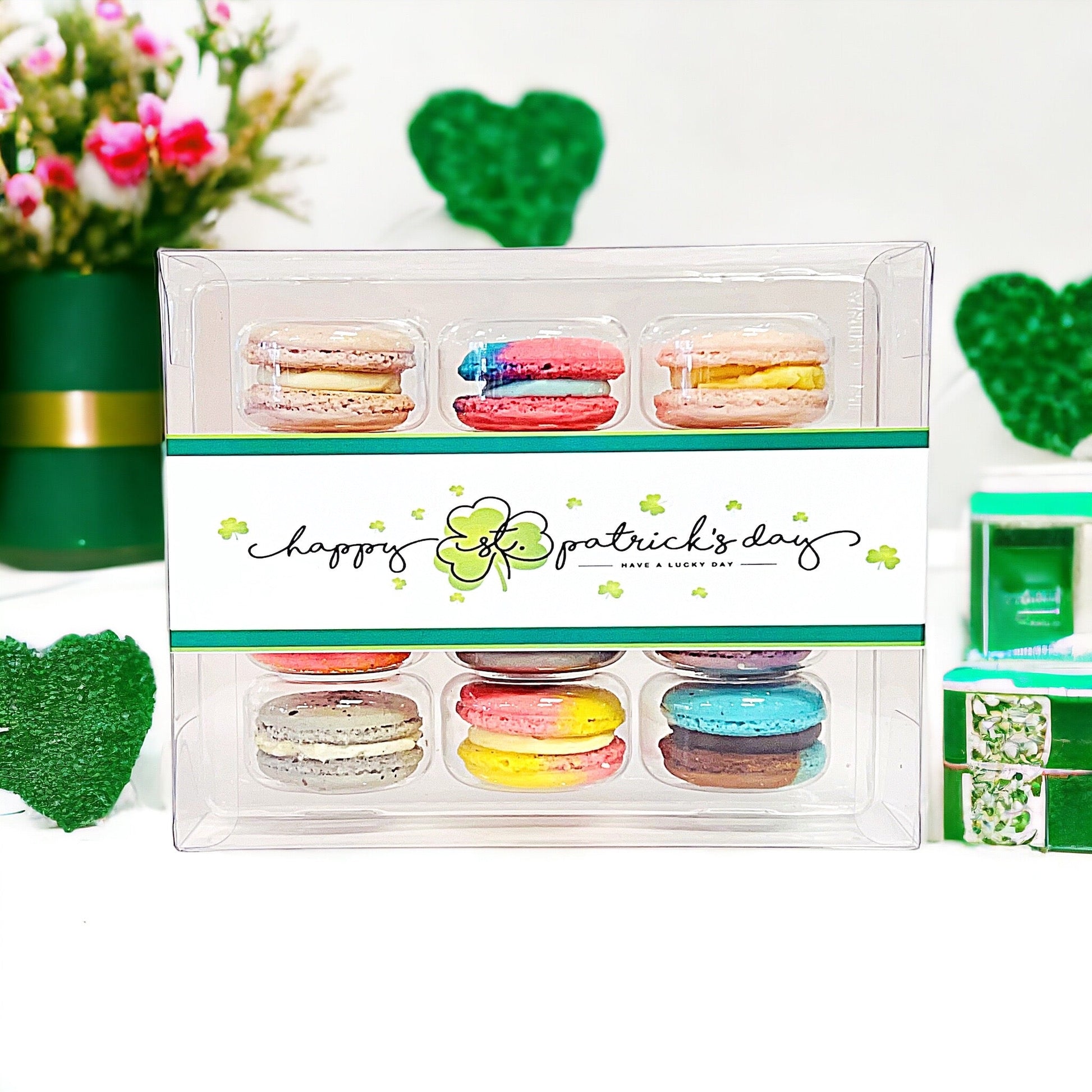 Happy St. Patrick's Day French Macarons Collection | 12 Assortment French Macarons Set - Macaron Centrale