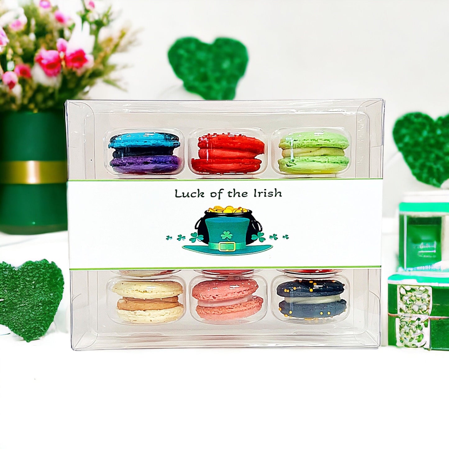 Happy St. Patrick's Day French Macarons Collection | 12 Assortment French Macarons Set - Macaron Centrale