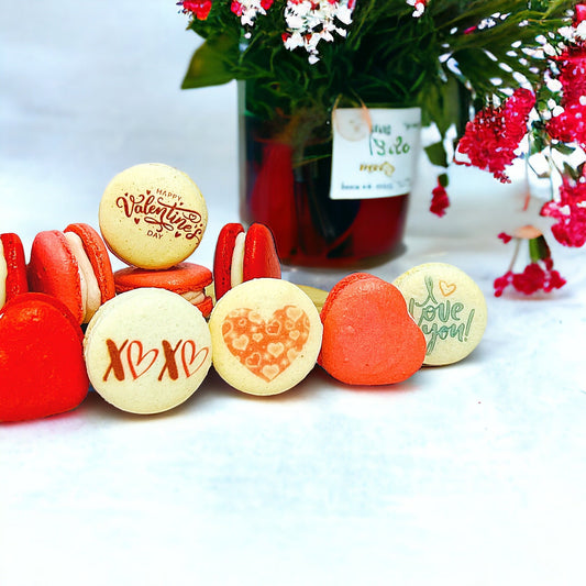 Happy Valentine's Day French Macaron Set | Available in 6, 12 & 24 Pack | Indulge in Love with Our Valentine's Day Macaron Extravaganza! - Macaron Centrale6 Pack