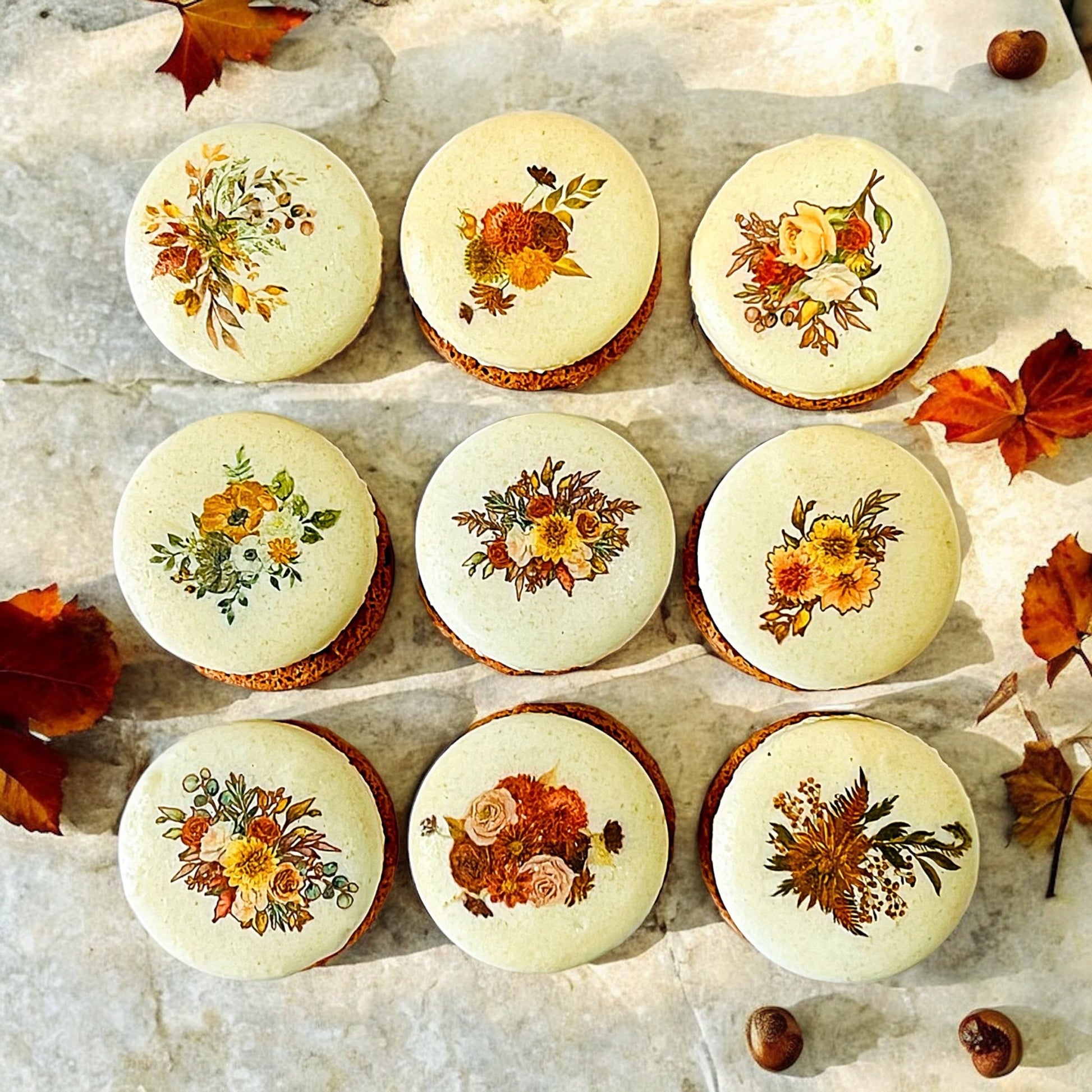 Harvest Dreams Collection | Caramel Fields French Macarons - Macaron CentraleFall6 Pack