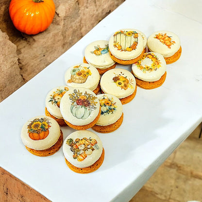 Harvest Dreams Collection | Pumpkin Patch Delight French Macarons - Macaron CentraleFall6 Pack