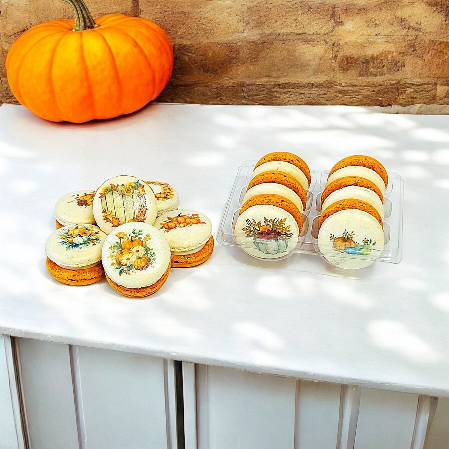 Harvest Dreams Collection | Pumpkin Patch Delight French Macarons - Macaron CentraleFall6 Pack