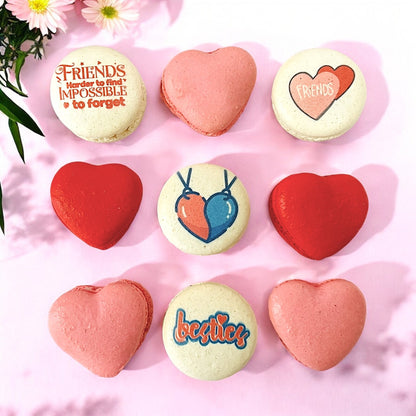 Heartfelt Galentine’s Macarons – Friendship - Inspired Treats in 6, 12, or 24 Pack - Macaron CentraleValentine'sDefault (white chocolate - strawberry - vanilla)6 Pack