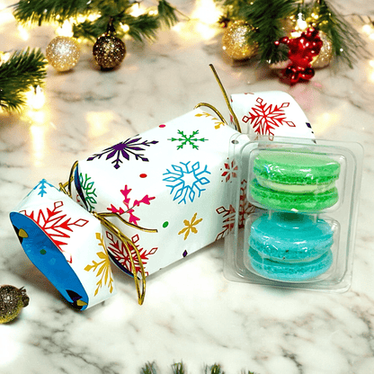 Holiday Candy Wrap Macaron Set - 6 Designs, Choose Your Flavors - Macaron Centrale6 Candies (12 macarons)