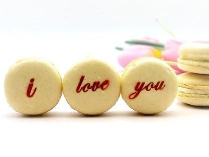 I LOVE YOU! French Macarons | Perfect for this Valentines Day Gift - Macaron CentraleVanilla Buttercream3 Pack