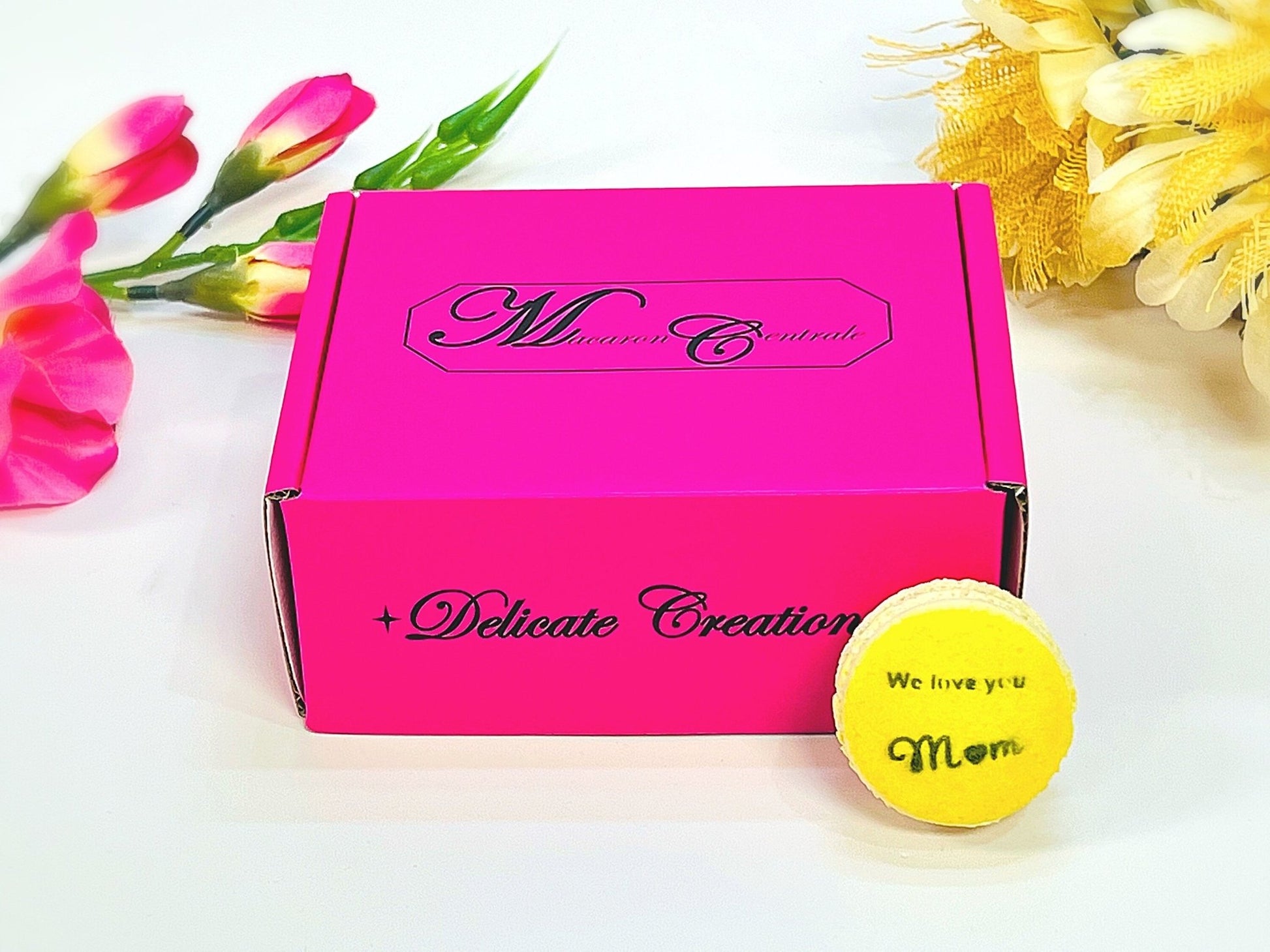 I Love You, Mom French Macaron | Customizable Flavor Macarons | Available in 6, 12, 24 Pack - Macaron Centrale6 PackBlue
