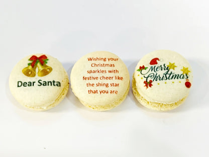 Personalized Christmas Wishes: Customizable French Macaron Set | Available in 6, 12 and 24 pack.