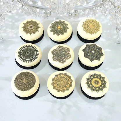 Intricate Mandala Macarons – Elegant and Unique French Treats - Macaron Centrale12 Pack