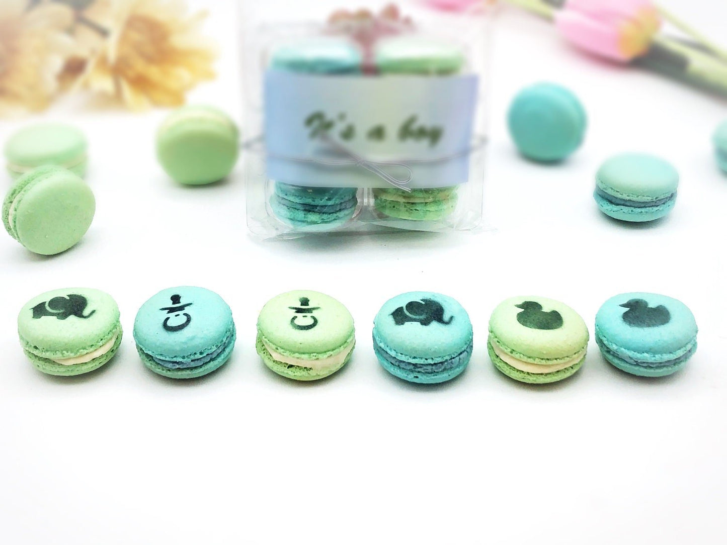 It's a Boy! | 6 Pack French Macarons | Perfect for your next gender reveal celebration - Macaron CentralePlain