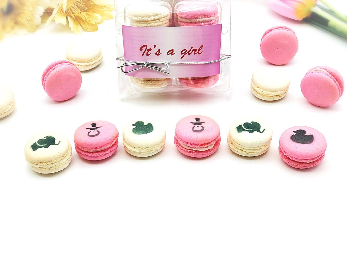 It's a Girl! | 6 Pack French Macarons | Perfect for your next gender reveal celebration - Macaron CentralePlain