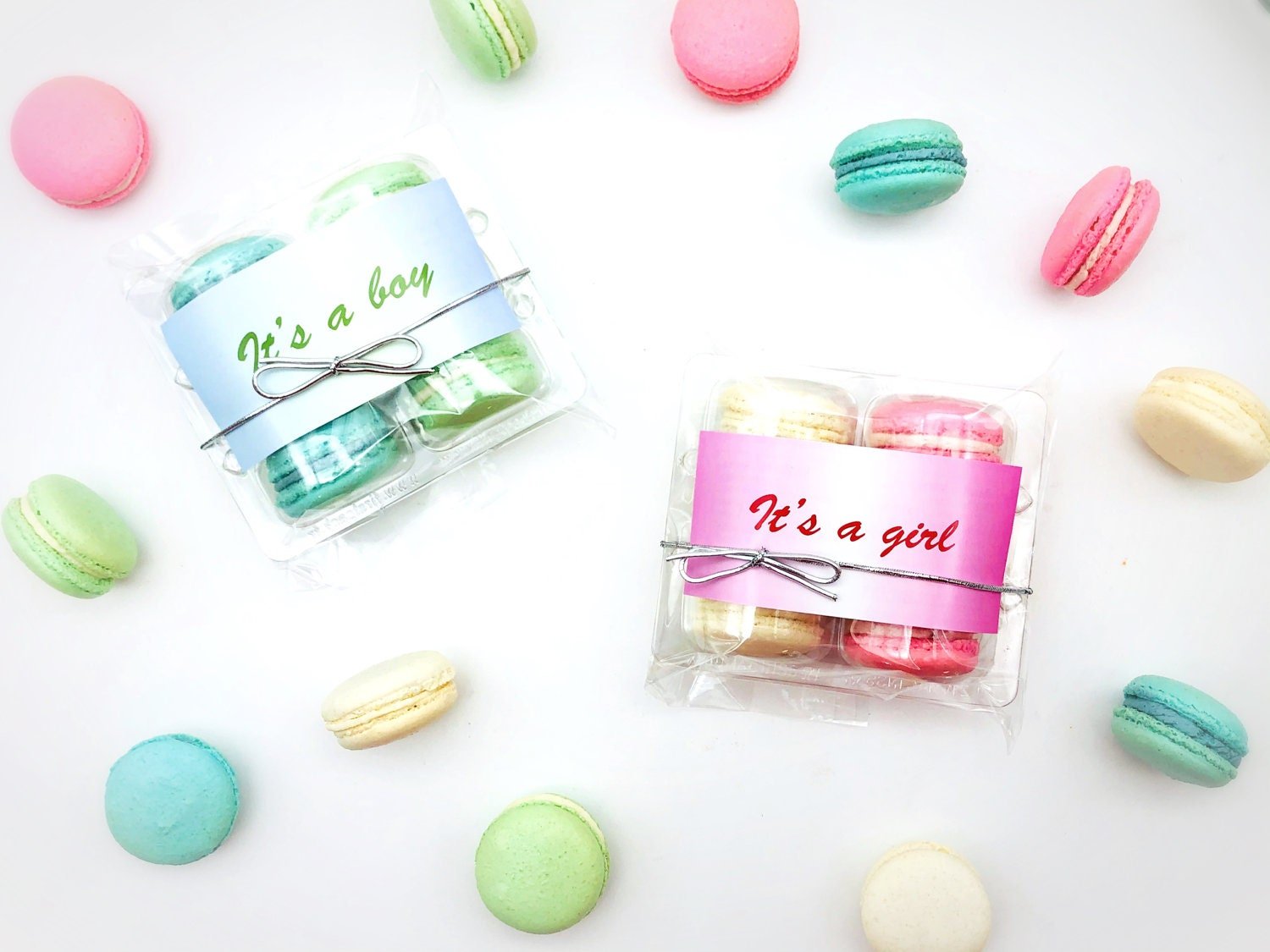 It's a Girl! | 6 Pack French Macarons | Perfect for your next gender reveal celebration - Macaron CentralePlain