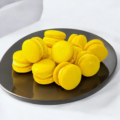 Lemon Mini Macarons - Perfect for Decorating Cupcakes, Cakes, Ice Cream, and More! - Macaron Centrale16 Pack