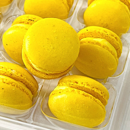 Lemon Mini Macarons - Perfect for Decorating Cupcakes, Cakes, Ice Cream, and More! - Macaron Centrale16 Pack