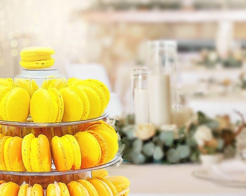 Lemon Orange Vegan French Macaron | Choose your Own flavors | Macaron Tower Included - Macaron Centrale3 Tier = 24