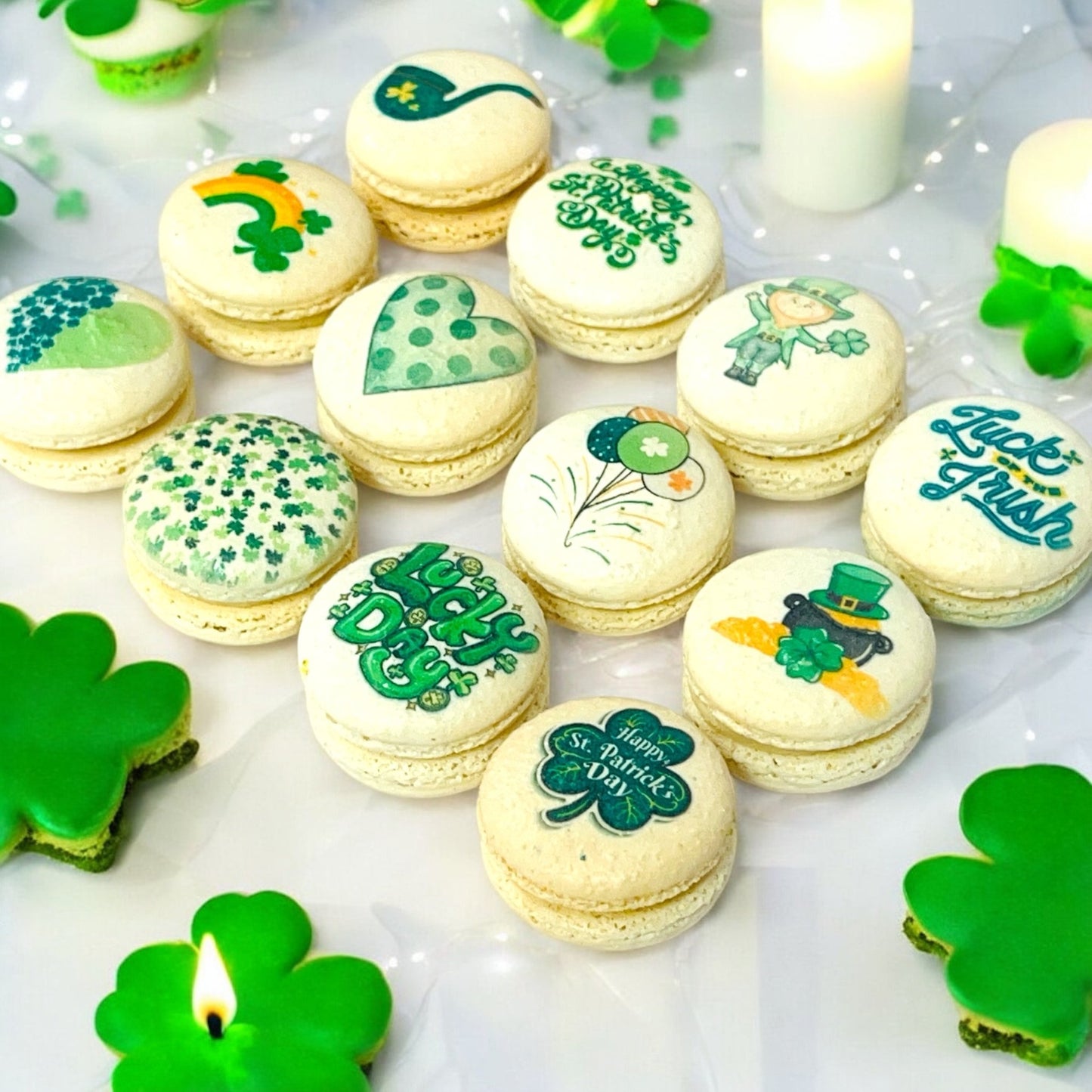 Luck, Love, and Macarons – 12 Pack St. Patrick’s Day Macaron Gift Set - Macaron CentraleSt. Patrick's DayBest Seller FlavorsStandard