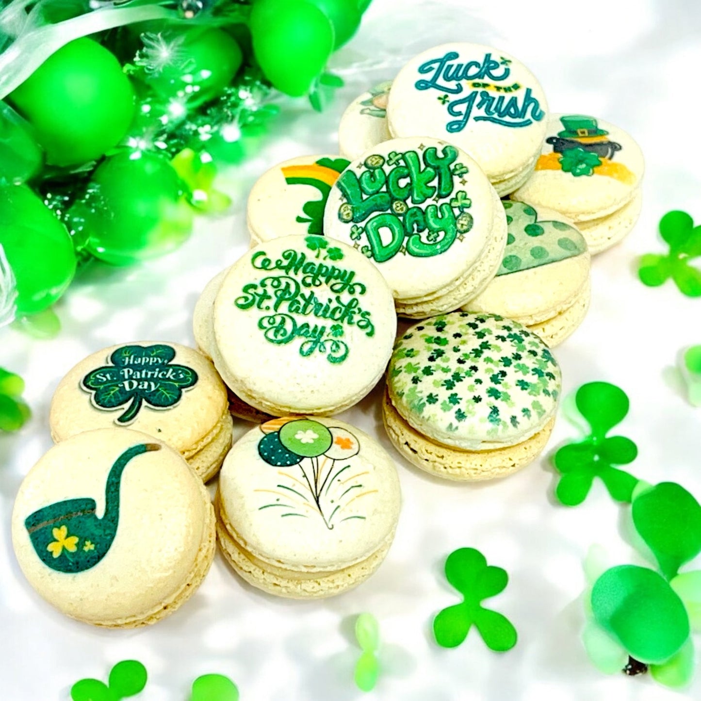 Luck, Love, and Macarons – 12 Pack St. Patrick’s Day Macaron Gift Set - Macaron CentraleSt. Patrick's DayBest Seller FlavorsStandard