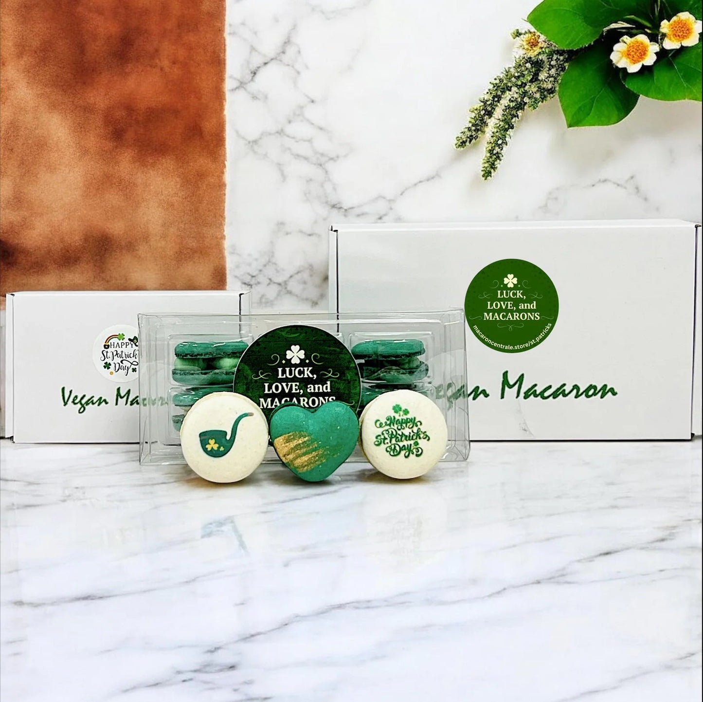 Luck, Love, and Macarons – Vegan St. Patrick’s Day Macaron Set - Macaron CentraleSt. Patrick's DayDefault Flavors4 Pack