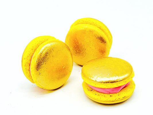 Luxe Mac | Gold Raspberry French Macaron | Available in 6, 12 and 24 Pack - Macaron Centrale6 Pack