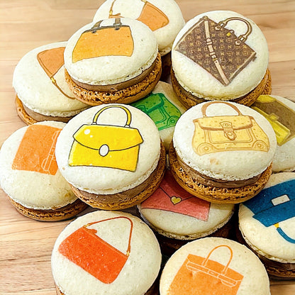 Luxury Handbag Design French Macarons - Customizable Flavors - Macaron Centrale6 Pack