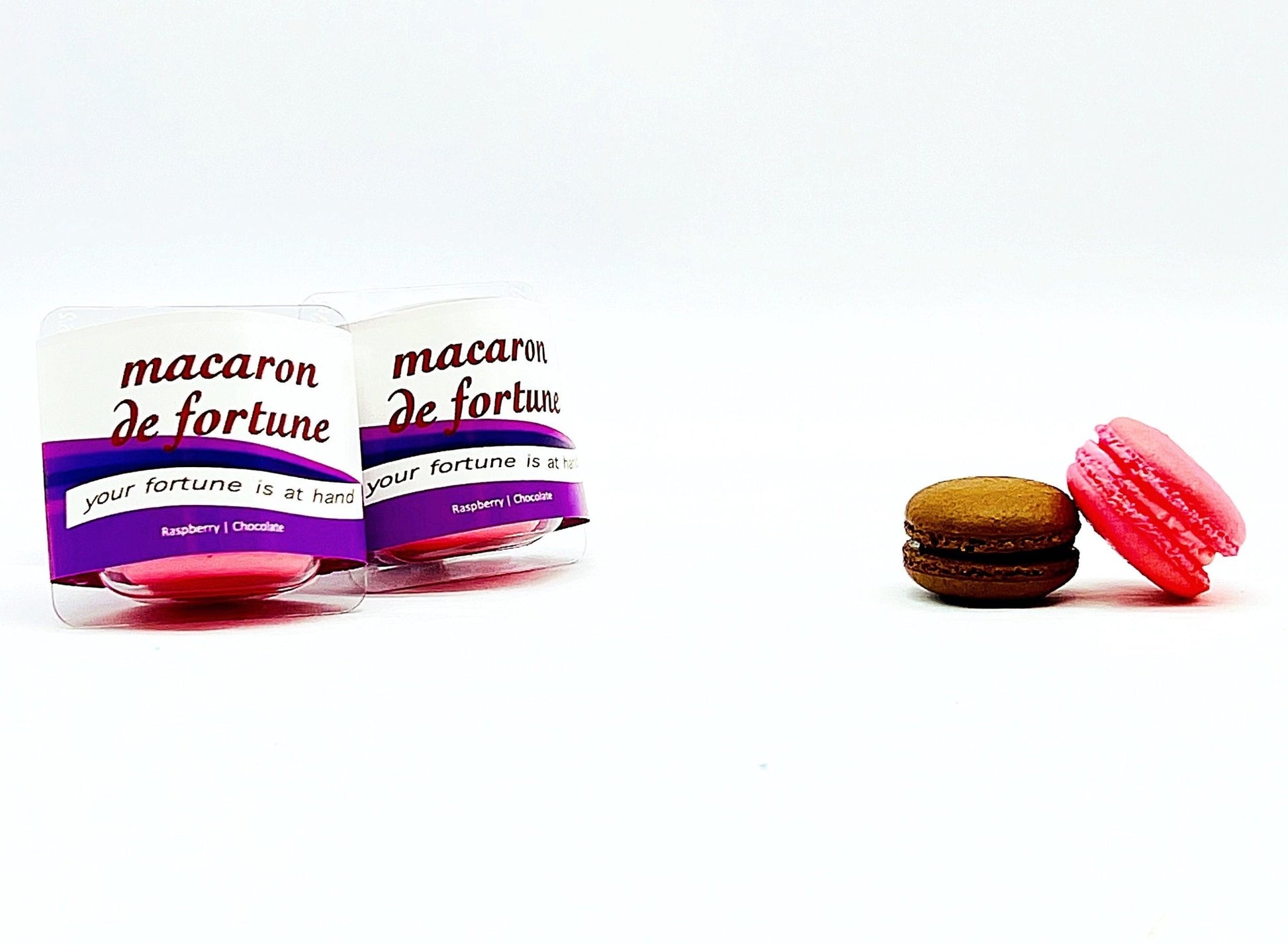 Macaron de Fortune | Fortune (French) Cookies | Raspberry & Chocolate Macarons - Macaron Centrale2 Set