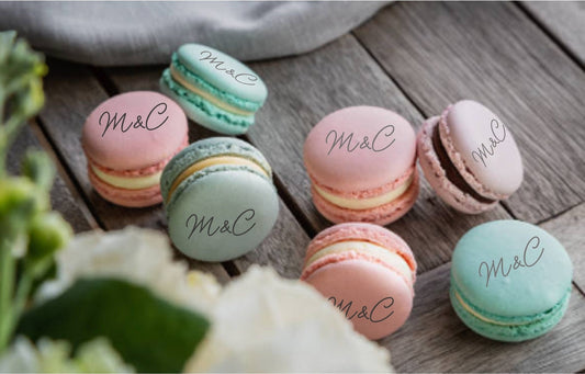 Monogram Macarons - Macaron CentraleWedding Favor24 Pack