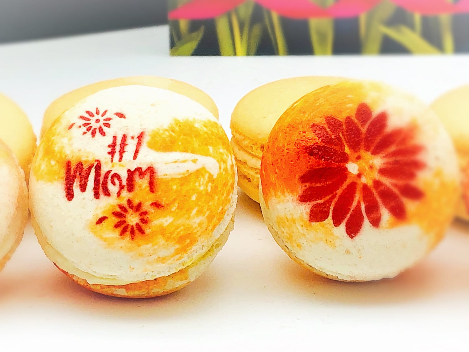 Mother's Day Macaron Set (Orange) | 12 Pack | a perfect gift for your mom - Macaron Centrale