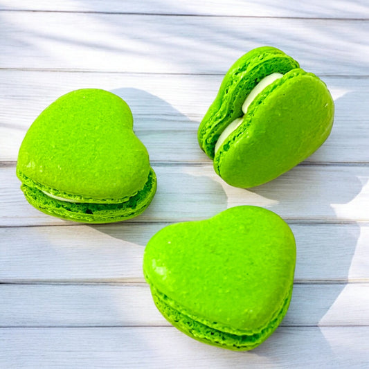 Neon Green Heart French Macaron – Zesty & Vibrant Treat - Macaron CentraleValentine'sDefault (Lime)12 Pack