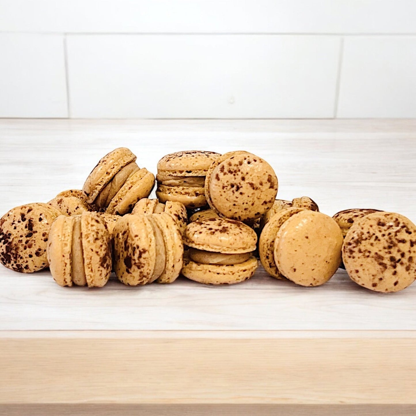 Nutella Mini Macarons - Perfect for Decorating Cupcakes, Cakes, Ice Cream, and More! - Macaron Centrale16 Pack