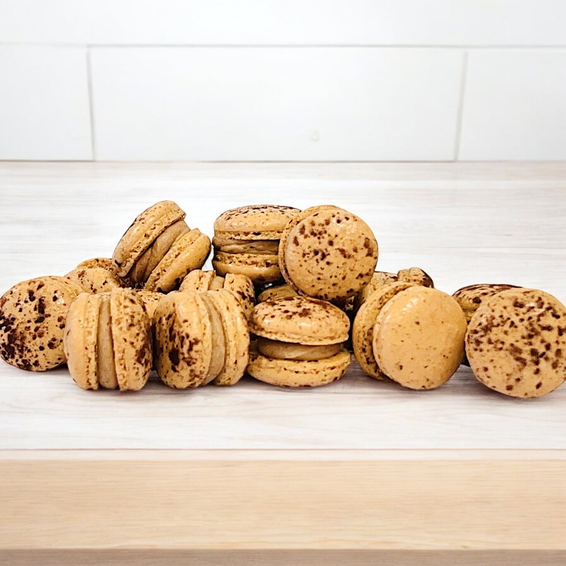 Nutella Mini Macarons - Perfect for Decorating Cupcakes, Cakes, Ice Cream, and More! - Macaron Centrale16 Pack