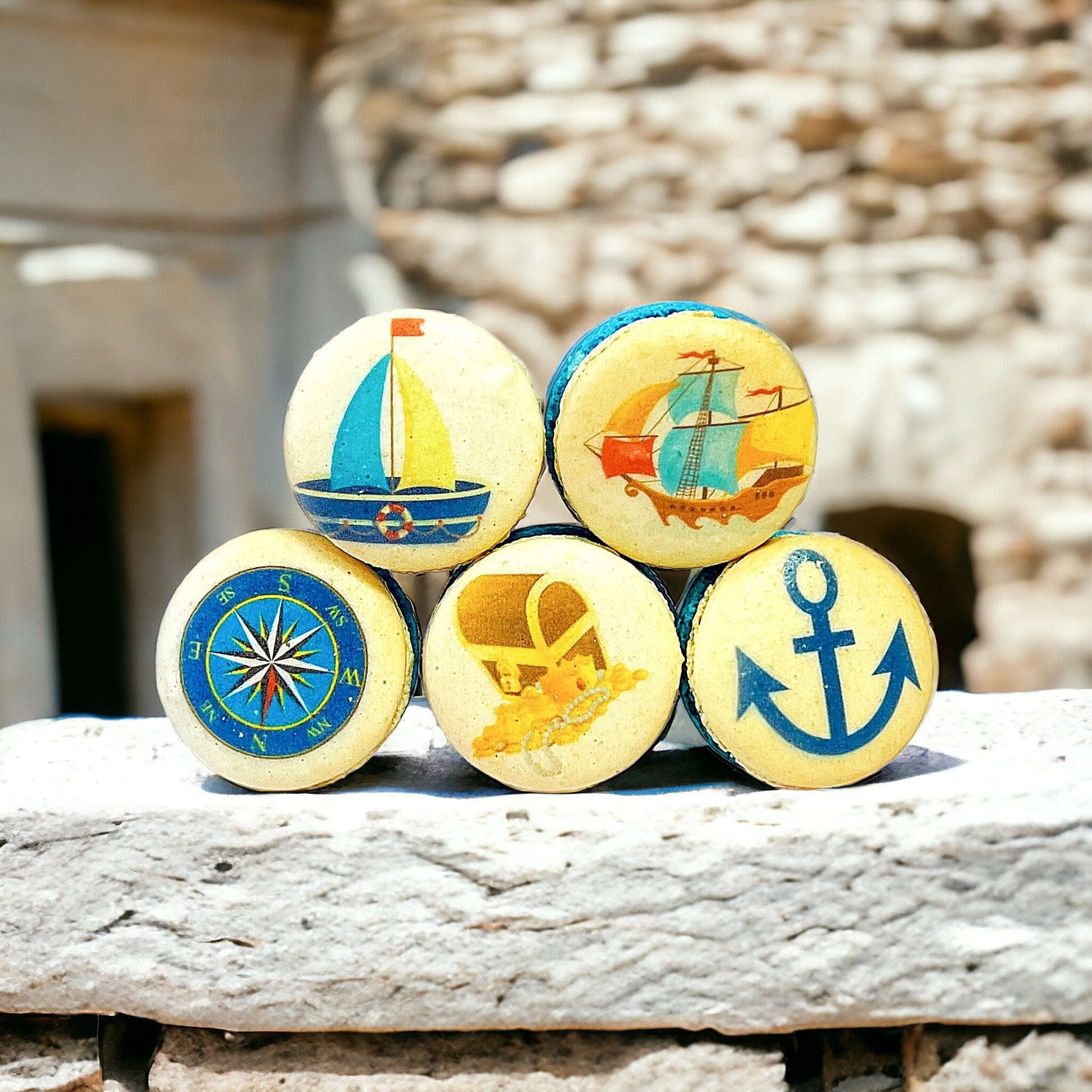 Ocean Odyssey French Macaron Set | Available in 6, 12 & 24 - Macaron Centrale6 Pack