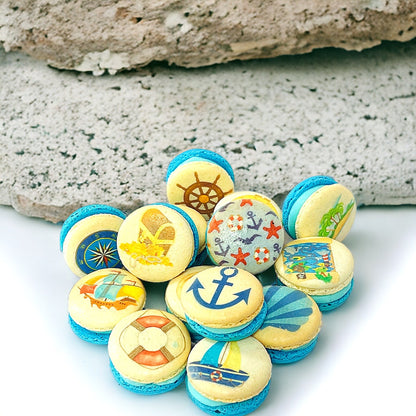 Ocean Odyssey French Macaron Set | Available in 6, 12 & 24 - Macaron Centrale6 Pack