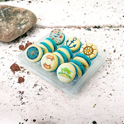 Ocean Odyssey French Macaron Set | Available in 6, 12 & 24 - Macaron Centrale6 Pack