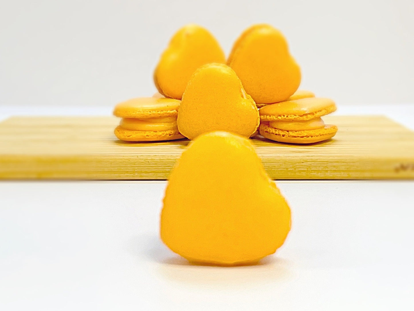 Orange Heart French Macarons | Ideal for Valentine's Day gifts, birthdays, weddings, anniversaries and more - Macaron CentraleDefault (Orange)12 Pack