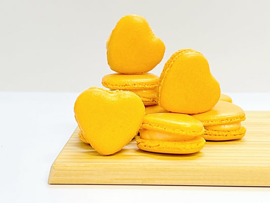 Orange Heart French Macarons | Ideal for Valentine's Day gifts, birthdays, weddings, anniversaries and more - Macaron CentraleDefault (Orange)12 Pack