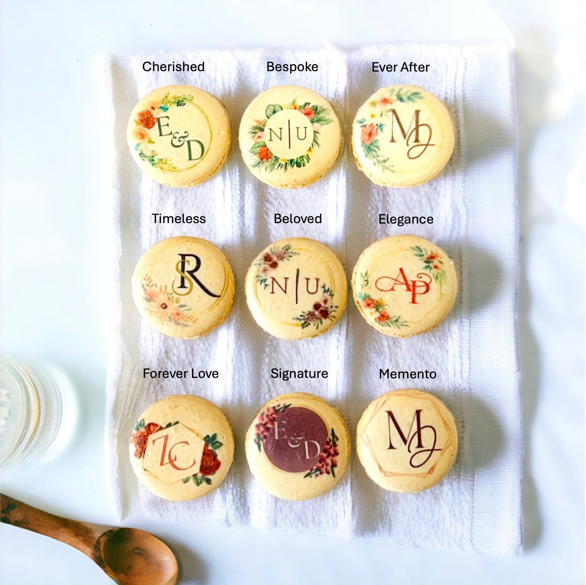 Personalized Macaron Masterpieces - Macaron CentraleWedding Favor6 Pack