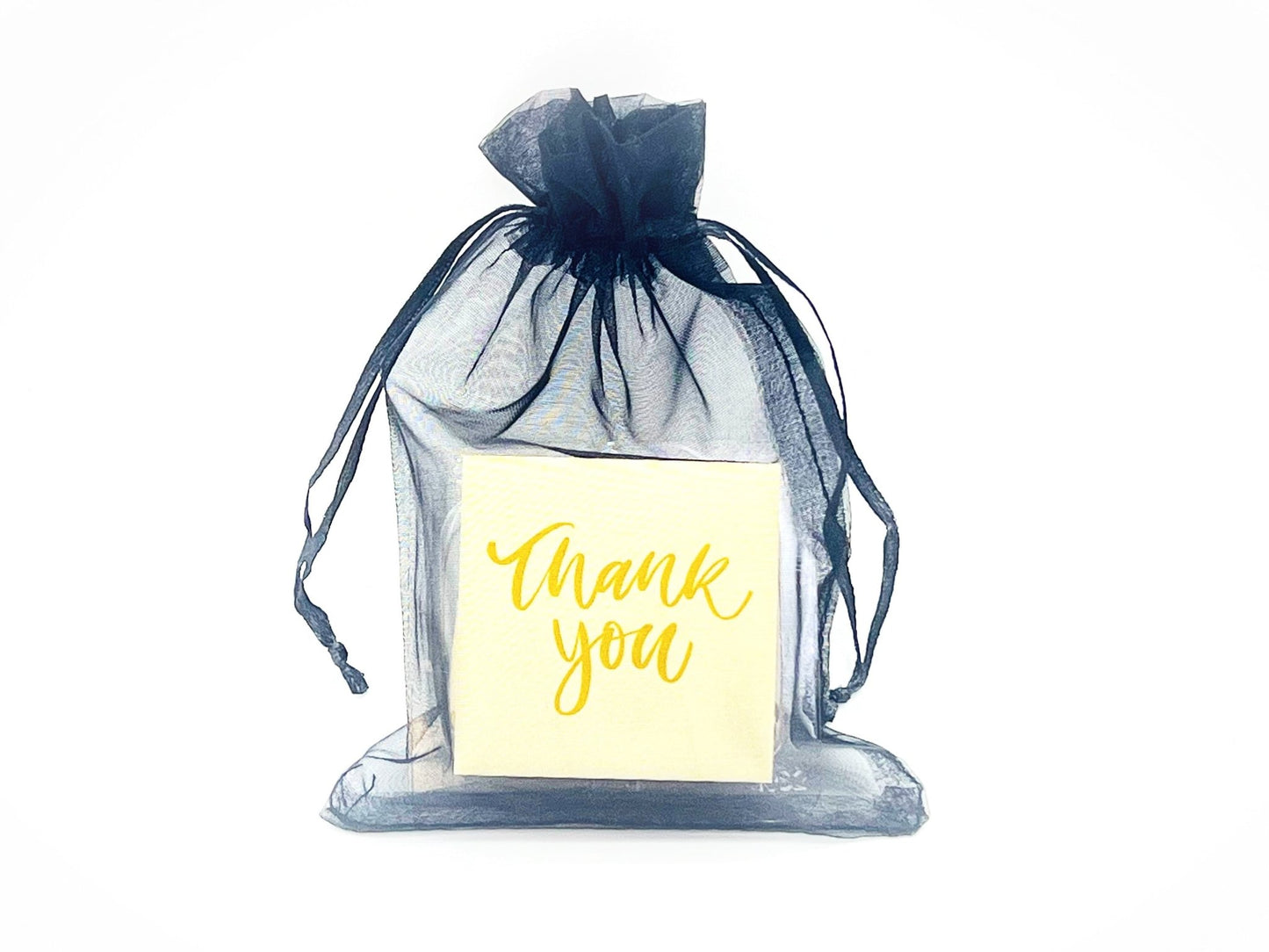 Personalized Thank you French Macarons for Guest (Black Sheer) | Wedding Favors, Bridal Shower Favors, - Macaron CentraleWedding FavorSample (1 Set)