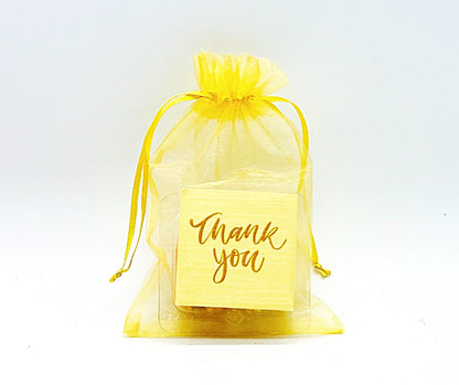 Personalized Thank you French Macarons for Guest (Gold Sheer) | Wedding Favors, Bridal Shower Favors, - Macaron CentraleWedding FavorSample (1 Set)